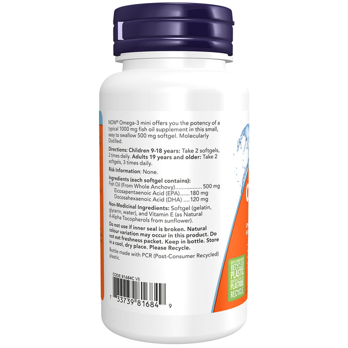 NOW Omega-3 Mini 90 Softgels