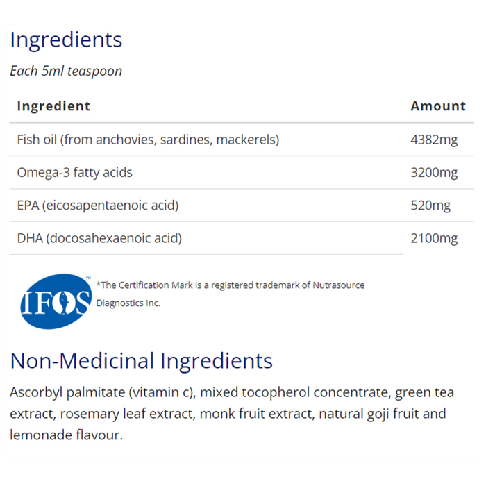 CanPrev Omega-Pro High DHA 150mL Delicious Goji Lemon