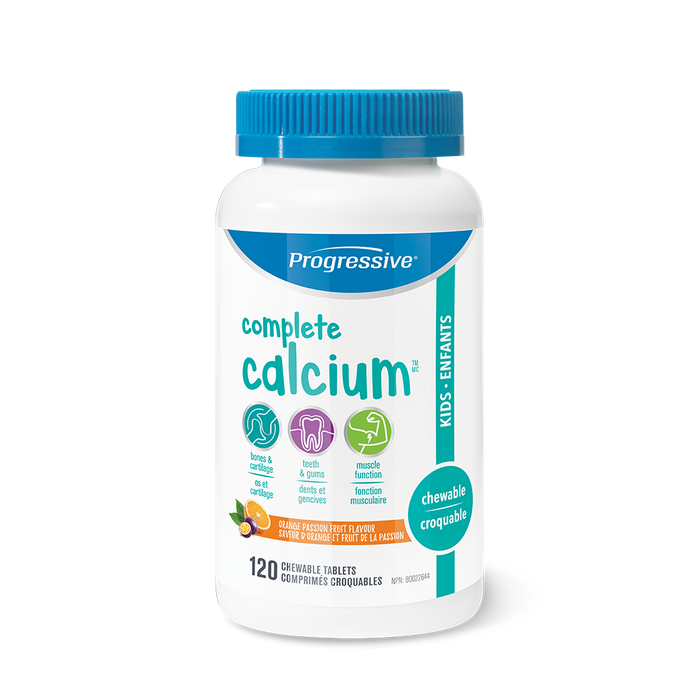 Progressive Complete Calcium For Kids Orange Passion Fruit 120 Chewable Tablets