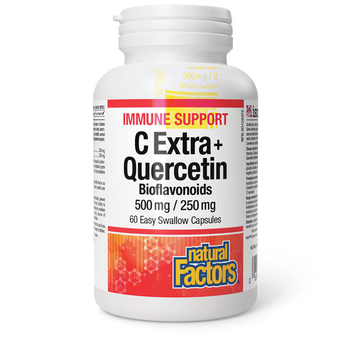 Natural Factors C Extra + Quercetin Bioflavonoids  500 mg / 250 mg 60 Easy Swallow Capsules