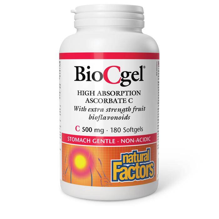 Natural Factors BioCgel High Absorption Ascorbate C 500 mg 180 Softgels