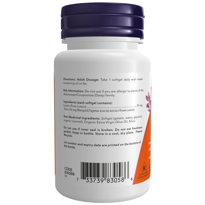 NOW Lutein 10mg 60 Softgels