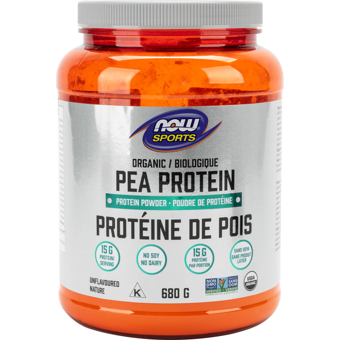 NOW Pea Protein Organic Unflavoured 680g