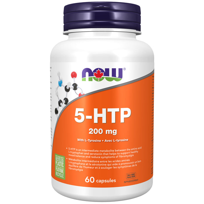 NOW 5-HTP 200mg With L-Tyrosine 60 Capsules