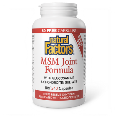 Natural Factors MSM Joint Formula with Glucosamine & Chondroitin Sulfates 240 Capsules