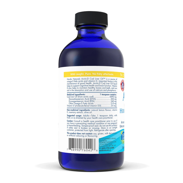 Nordic Naturals Arctic-D Cod Liver Oil Lemon 237mL