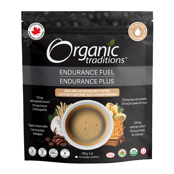 Organic Traditions Instant Mushroom Coffee Endurance Fuel 140g