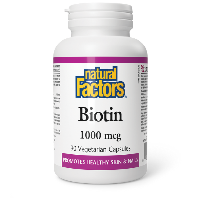 Natural Factors Biotin 1000 mcg 90 Vegetarian Capsules