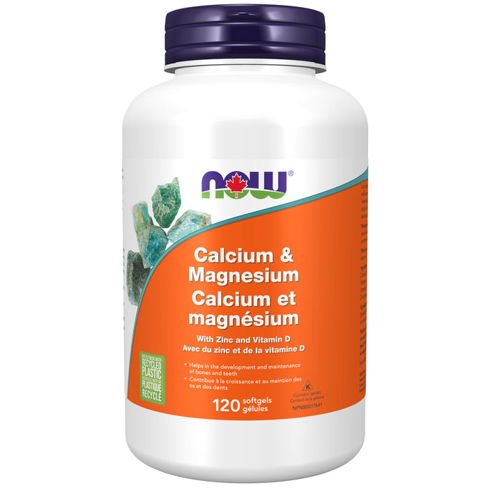 NOW Calcium & Magnesium With Zinc and Vitamin D 120 Softgels