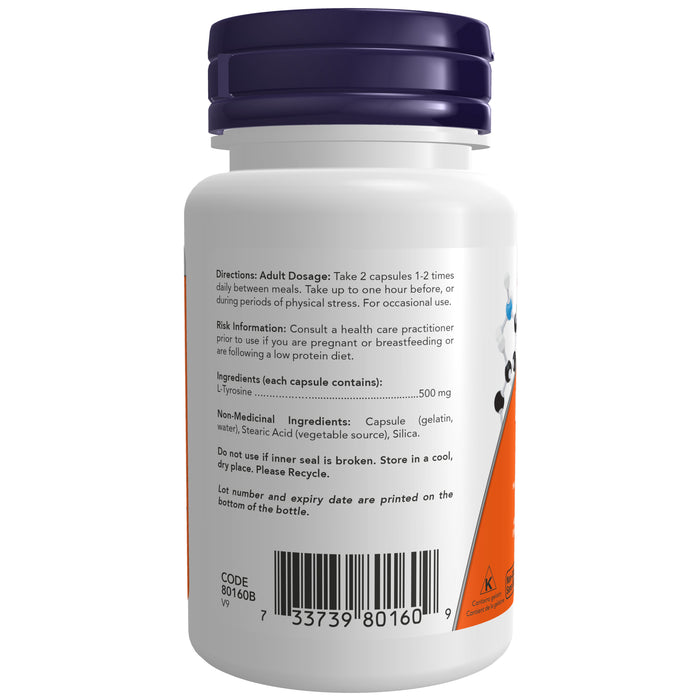 NOW L-Tyrosine 500 mg 60 Capsules