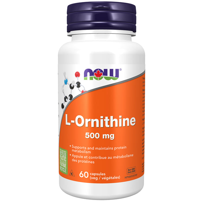 NOW L-Ornithine 500 mg 60 Veggie Caps