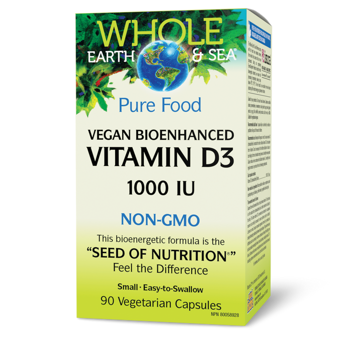 Whole Earth & Sea® Vegan Bioenhanced Vitamin D3 1000 IU 90 Vegetarian Capsules