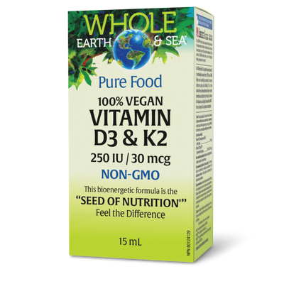 Whole Earth & Sea 100% Vegan Vitamin D3 & K2 250 IU / 30mcg 15mL Liquid