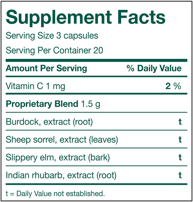 Essiac Herbal Capsules 500mg 60 Veggie Caps