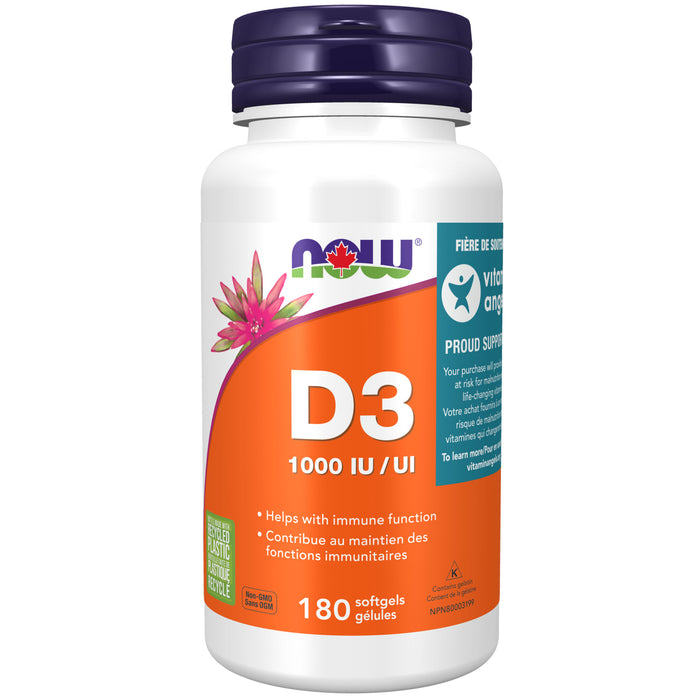 Now Vitamin D-3 1000 IU 180 Softgels