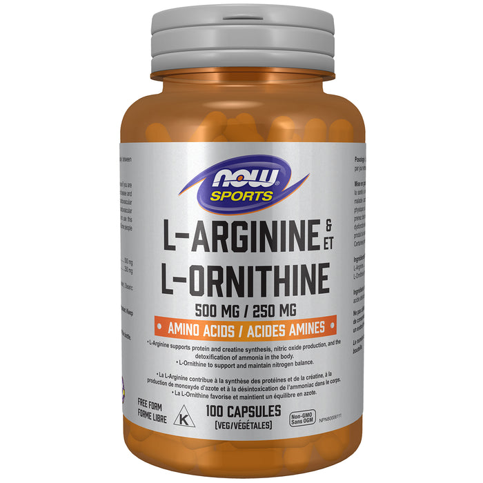 NOW L-Arginine & L-Ornithine 100 Capsules