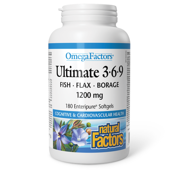 Natural Factors Ultimate 3â€¢6â€¢9 1200 mg 180 Softgels