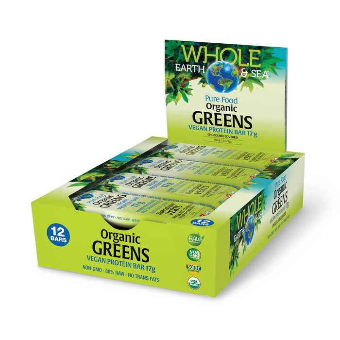 Whole Earth & Sea® Organic Greens Vegan Protein Bar 17 g 12 Bars