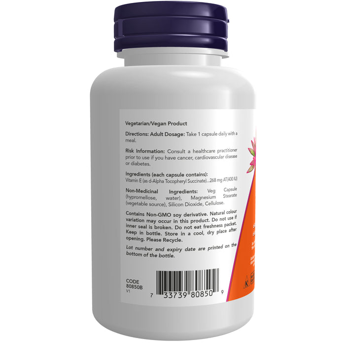 NOW Vegetarian Dry E-400 100 Veggie Caps