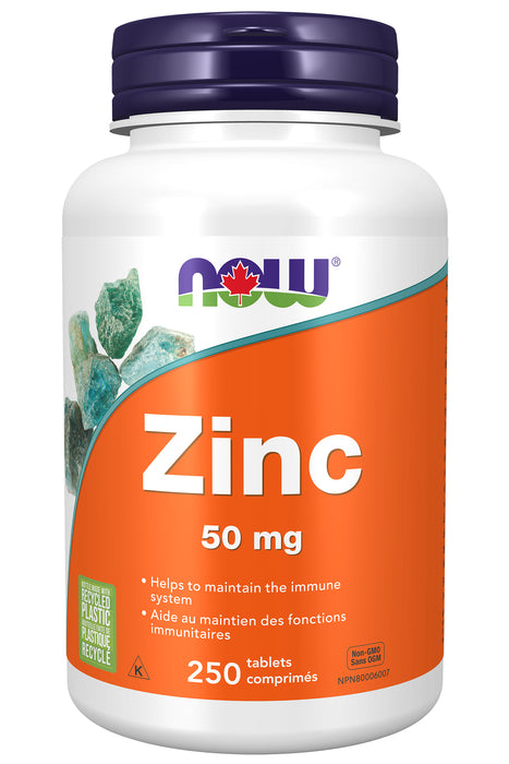 NOW Zinc Gluconate 50mg 250 Tablets