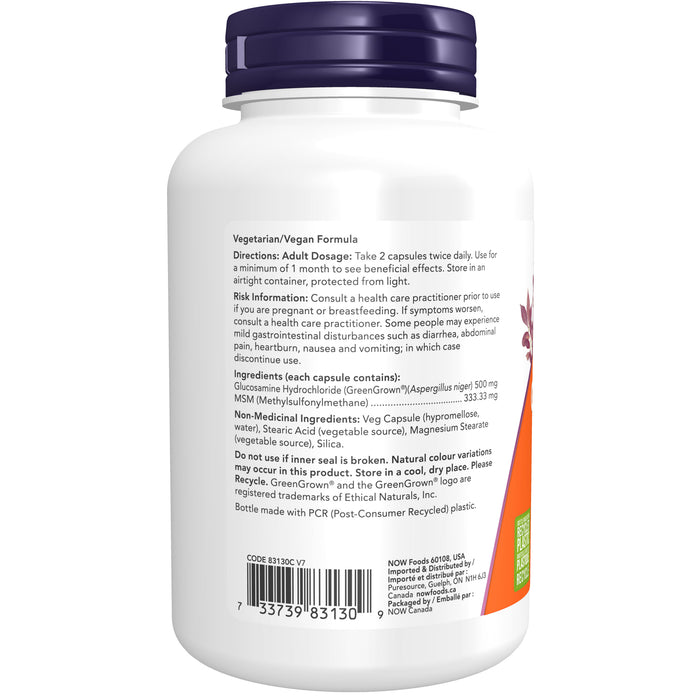 NOW Vegetarian Glucosamine & MSM 120 Veggie Caps