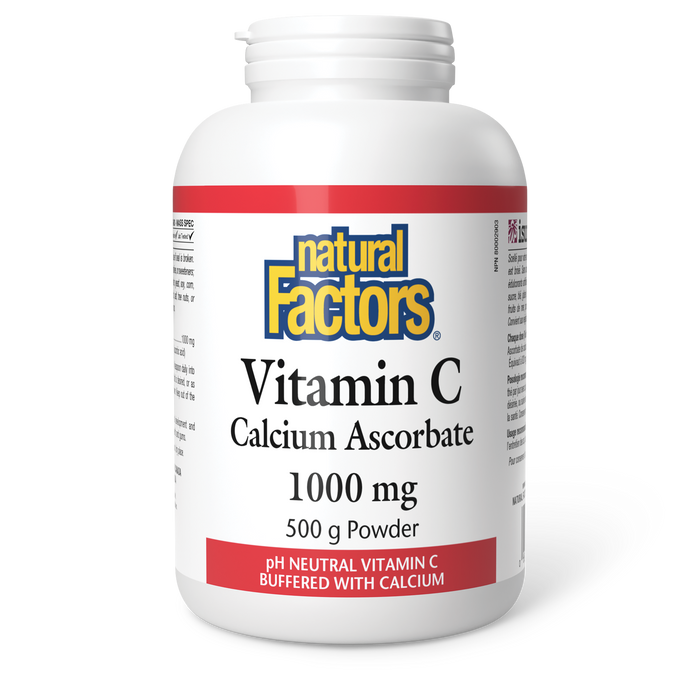 Natural Factors Vitamin C Calcium Ascorbate Powder  1000 mg 500 g Powder