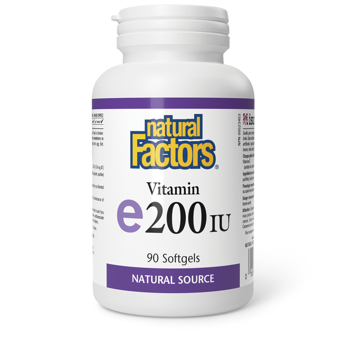 Natural Factors Vitamin E Natural Source 200 IU 90 Softgels