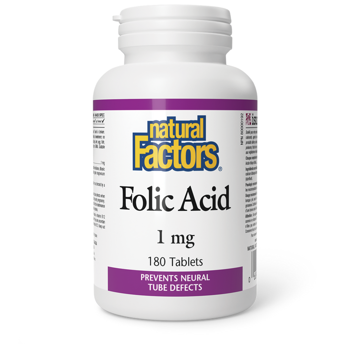 Natural Factors Folic Acid 1 mg 180 Tablets