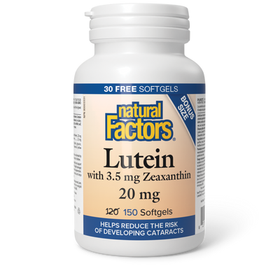 Natural Factors Lutein with 3.5 mg Zeaxanthin 20 mg 150 Softgels
