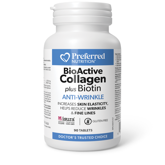 Preferred Nutrition BioActive Collagen plus Biotin 90 Tablets