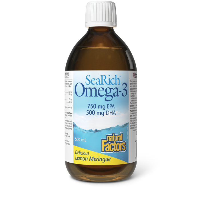 Natural Factors Omega-3 750 mg EPA / 500 mg DHA 500 mL Liquid Lemon Meringue