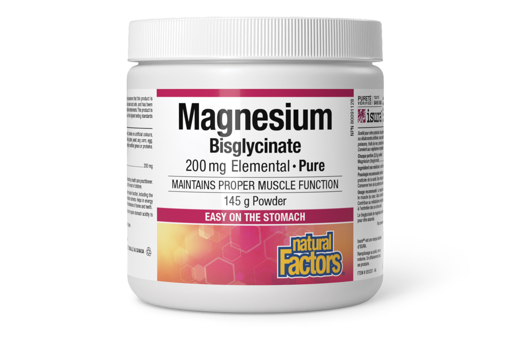 Natural Factors Magnesium Bisglycinate Pure 200 mg 145 g Powder