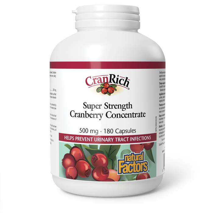 Natural Factors CranRich® Super Strength Cranberry Concentrate 500 mg 180 Capsules