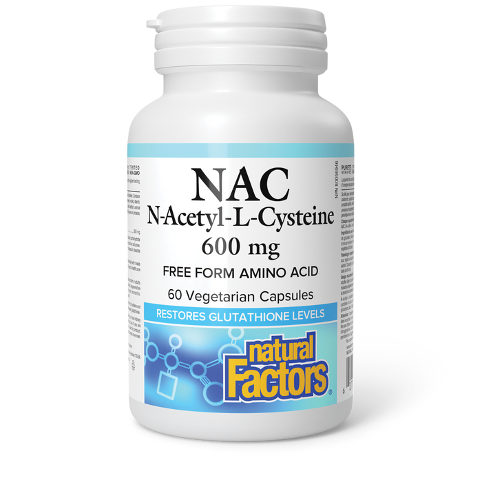 Natural Factors N-Acetyl-L-Cysteine 600 mg 60 Vegetarian Capsules