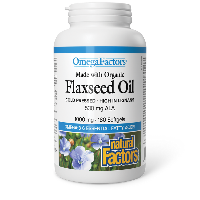 Natural Factors Organic Flaxseed Oil 1000 mg 180 Softgels