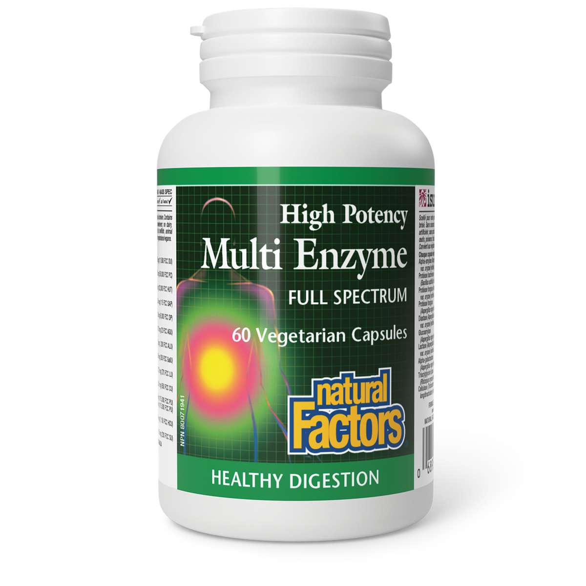 Natural Factors Multi Enzyme High Potency Full Spectrum 60 Vegetarian ...