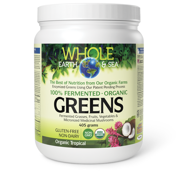 Whole Earth & Sea® Fermented Organic Greens  405 g Powder Organic Tropical