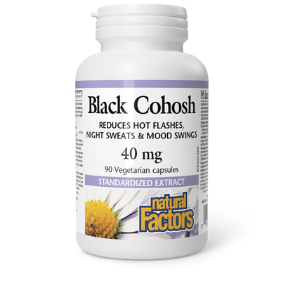 Natural Factors Black Cohosh Standardized Extract 40 mg 40 mg 90 Vegetarian Capsules