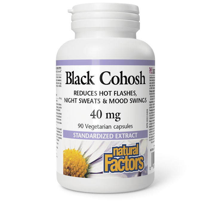 Natural Factors Black Cohosh Standardized Extract 40 mg 40 mg 90 Vegetarian Capsules