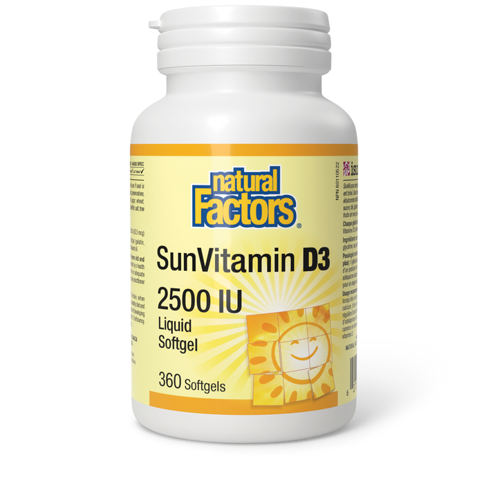 Natural Factors SunVitamin D3 2500 IU 360 Softgels