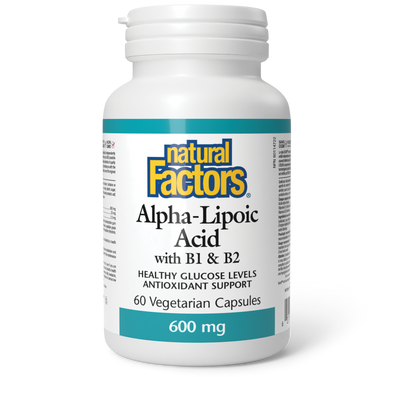 Natural Factors Alpha-Lipoic Acid 600 mg with B1 & B2 – 60 Veg Capsules