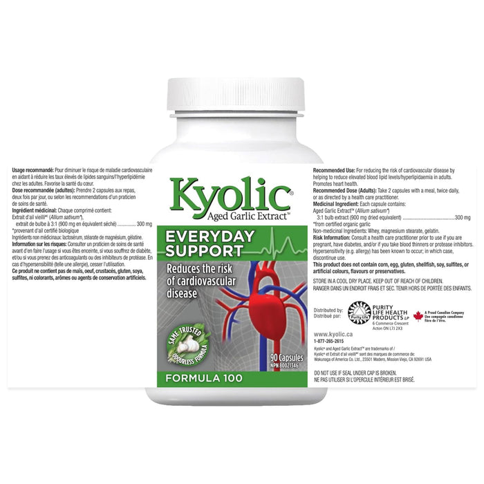 Kyolic Aged Garlic Extract Everyday Support Formula 100
