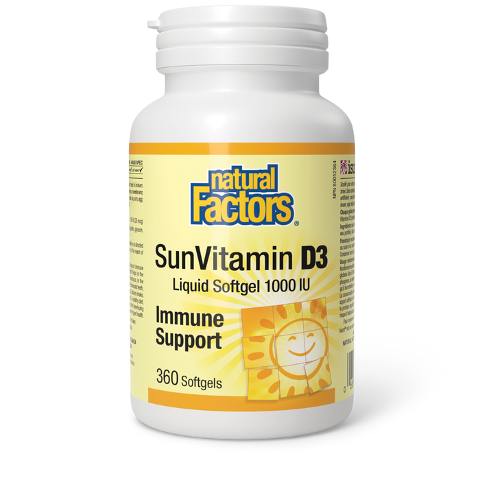 Natural Factors SunVitamin D3 1000 IU 360 Softgels