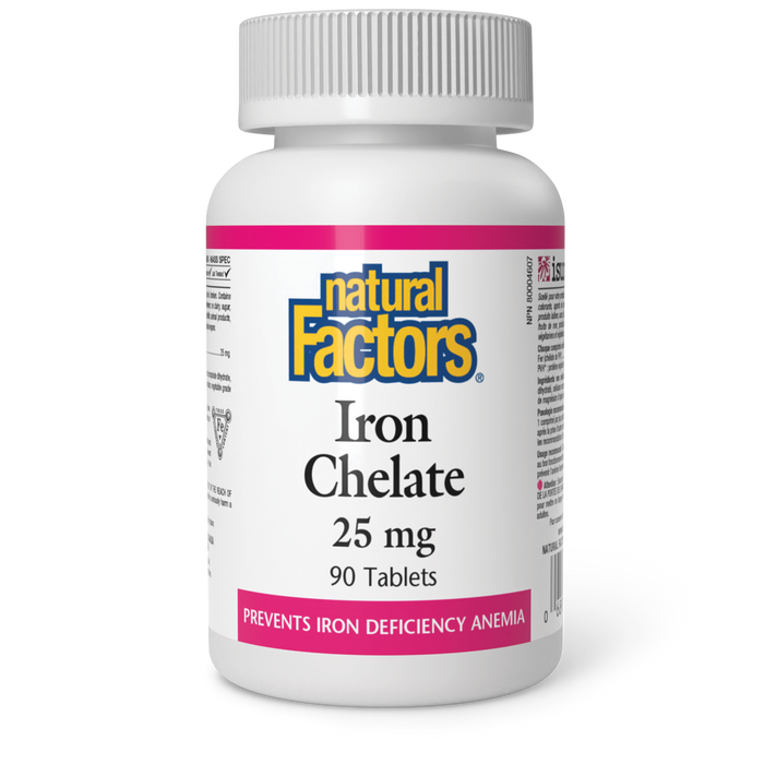 Natural Factors Iron Chelate  25 mg 90 Tablets