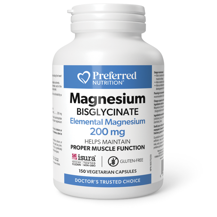 Preferred Nutrition Magnesium Bisglycinate 200 mg 150 Vegetarian Capsules