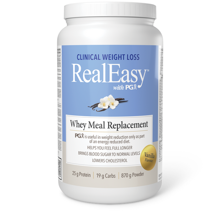 Natural Factors RealEasy™ with PGX®  Whey Meal Replacement   870 g Powder Vanilla