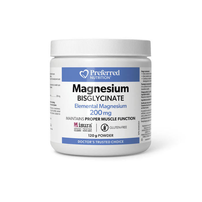 Preferred Nutrition Magnesium Bisglycinate 200 mg 120 g Powder