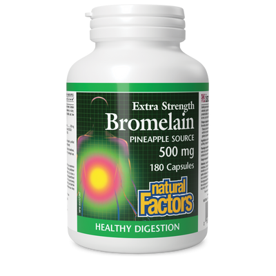 Natural Factors Bromelain Extra Strength Pineapple Source 500 mg 180 Capsules