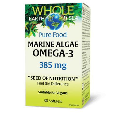 Whole Earth and Sea Marine Algae Omega-3 385mg 30 Softgels