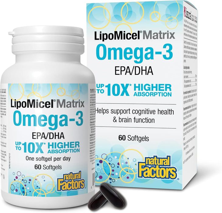 Natural Factors LipoMicel Matrix Omega-3 60 Softgels